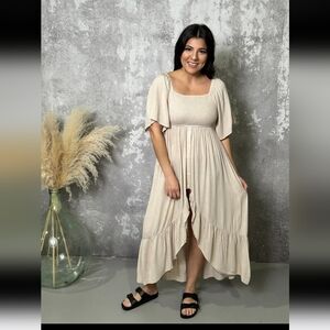 Smocked Hi-Low dress